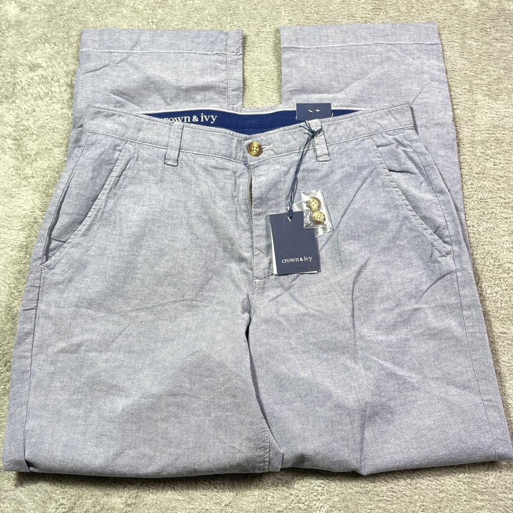 Nwt Crown & Ivy Mens 32x30 Motion Flex Pants Boyden Blue‎ Casual Trousers Daily